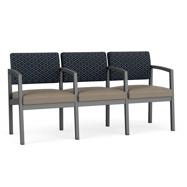 Lesro Lenox 3 Seat Tandem Seating W/ Arms, 64.5 in W 24.5 in L 32 in H LS3103 - main
